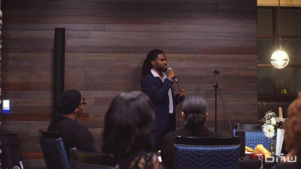 Washington State Department of Treasury Community Outreach Director, Jesse Johnson addresses attendees at the BECO 2024 Fall Mixer.