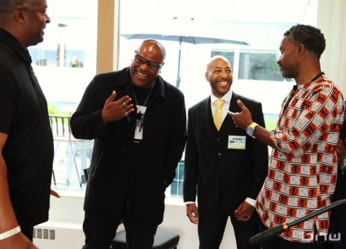 Shyan Selah shares a laugh with BECO EXPO attendees at the 2024 BECO EXPO